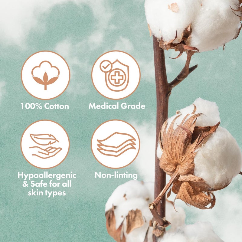 Intrinsics Large Cotton Squares (200 Count) â€“ 4x4â€ 8-Ply Medium-High Absorbency Pads, Lint-Free Hypoallergenic Cotton for Face, Makeup Removal, Skincare, and Spa Use - Image 4